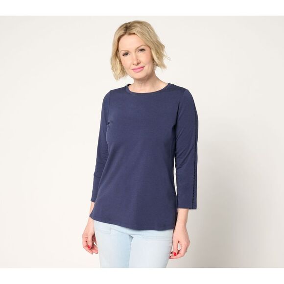 Maya J Tops - Maya J Women's Top Sz XS Primabelle Knit Ladder Lace -Sleeve Blue A679874